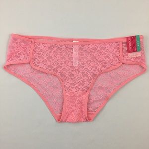 Xhilaration Pink Lace Dolphin Hipster Panties Size Small (3-5)